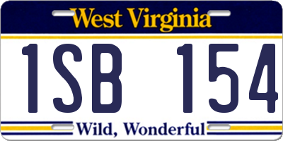 WV license plate 1SB154