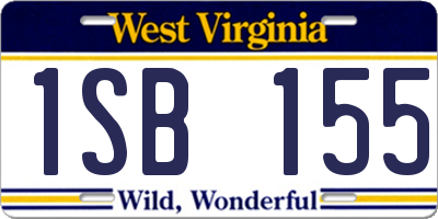 WV license plate 1SB155