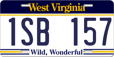 WV license plate 1SB157