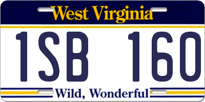 WV license plate 1SB160