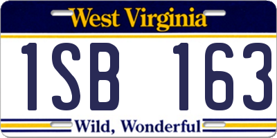 WV license plate 1SB163
