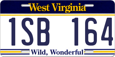 WV license plate 1SB164