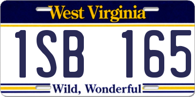 WV license plate 1SB165