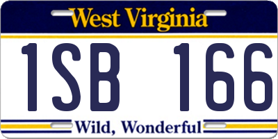 WV license plate 1SB166
