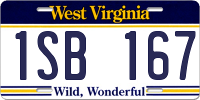 WV license plate 1SB167