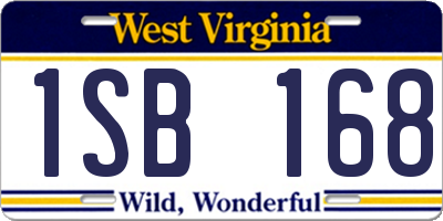 WV license plate 1SB168