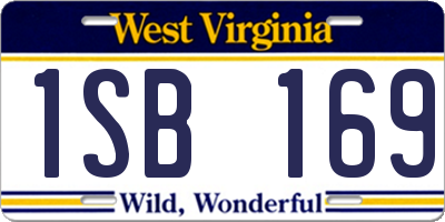 WV license plate 1SB169