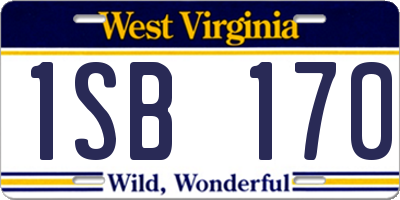 WV license plate 1SB170