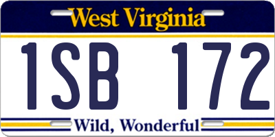 WV license plate 1SB172
