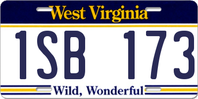 WV license plate 1SB173