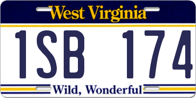WV license plate 1SB174