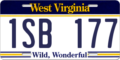 WV license plate 1SB177