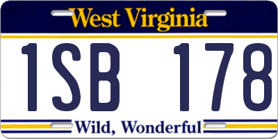 WV license plate 1SB178