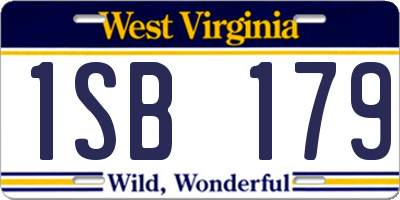 WV license plate 1SB179