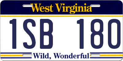WV license plate 1SB180