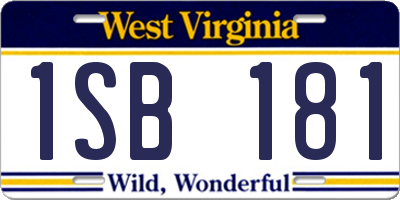 WV license plate 1SB181