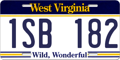 WV license plate 1SB182