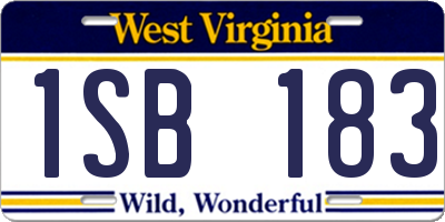 WV license plate 1SB183