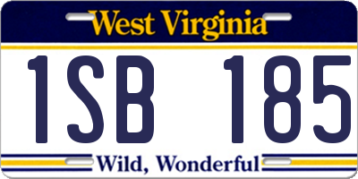 WV license plate 1SB185