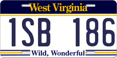 WV license plate 1SB186