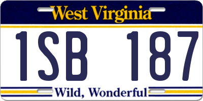 WV license plate 1SB187