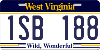 WV license plate 1SB188