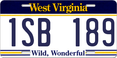 WV license plate 1SB189