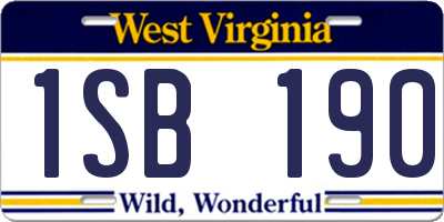 WV license plate 1SB190