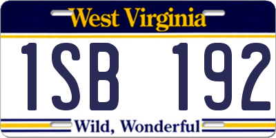 WV license plate 1SB192