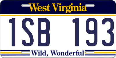 WV license plate 1SB193