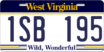 WV license plate 1SB195