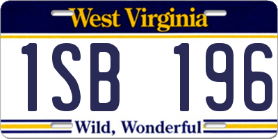 WV license plate 1SB196