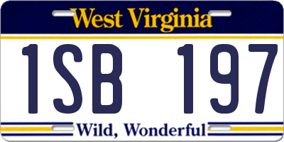 WV license plate 1SB197