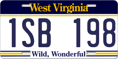 WV license plate 1SB198