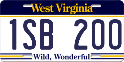 WV license plate 1SB200