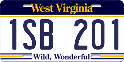 WV license plate 1SB201