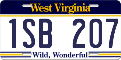 WV license plate 1SB207