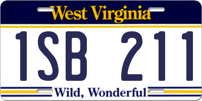 WV license plate 1SB211