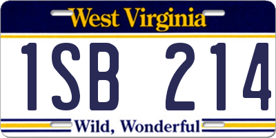 WV license plate 1SB214