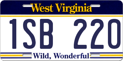 WV license plate 1SB220