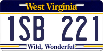 WV license plate 1SB221