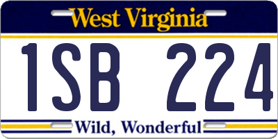 WV license plate 1SB224