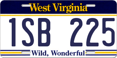 WV license plate 1SB225