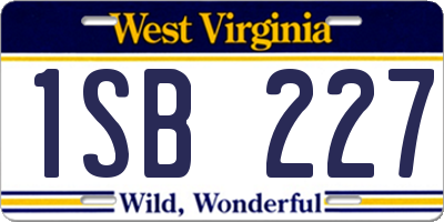WV license plate 1SB227