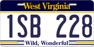 WV license plate 1SB228