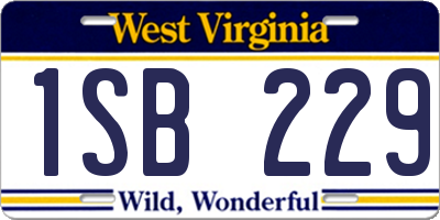 WV license plate 1SB229