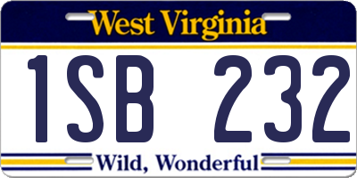 WV license plate 1SB232