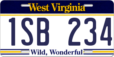 WV license plate 1SB234