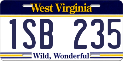 WV license plate 1SB235