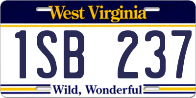 WV license plate 1SB237